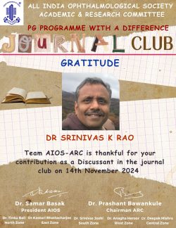 Dr Srinivas K Rao participated as discussant in a journal club