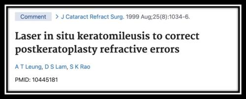 LASIK to correct PKP refractive errors
