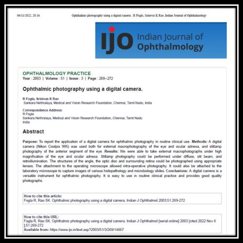 Ophthalmic photography using a digital camera