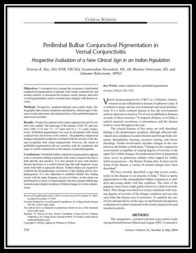 Perilimbal bulbar conjunctival pigmentation in VKC