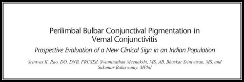 Perilimbal conjunctival pigmentation in VKC