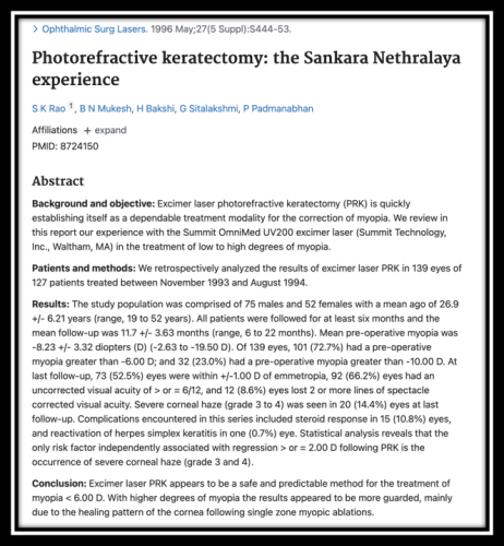 Photorefractive keratectomy