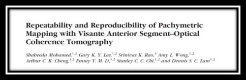 Repeatability and reproducibility of pachymetric mapping with OCT