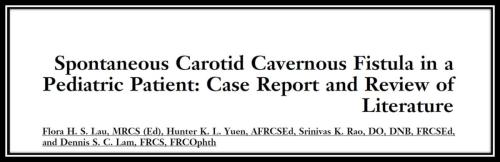 Spontaneous carotid cavernous fistula in a paediatric patient