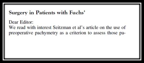 Surgery in patients with fuchs
