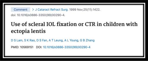 Use of SFIOL or CTR in children with ectopia lens