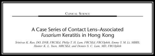 A case series of contact lens associated fusarium keratitis in hong kong