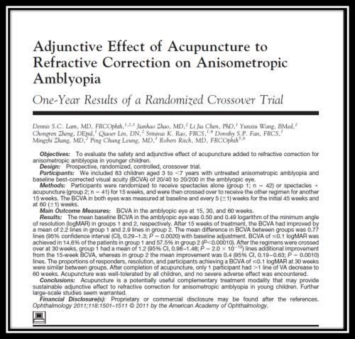 Adjunctive effect of acupunture to refractive correction on anisometric ambylopia