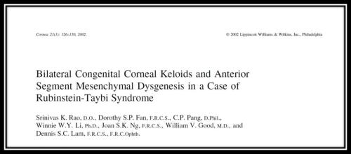 Bilateral congenital corneal keloids and anterior segmant mesenchymal dysgenesis
