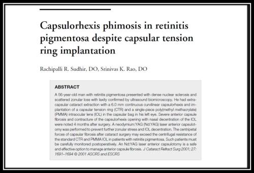 Capsulorhexis phimosis in retinitis pigmentosa