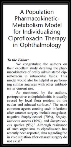 Ciprofloxacin precipitates in the corneal epithelium