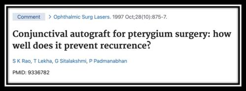 Conjunctival autograft for pterygium