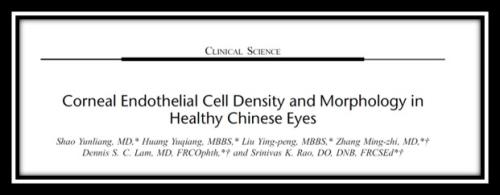 Corneal endothelial cell density and morphology in healthy chinese eyes