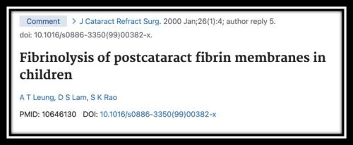 Fibrinolysis of postcataract fibrin membrane in children