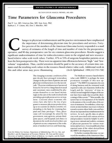 Glaucoma - time parameters