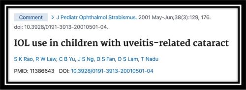 Lol use in children with uveitis