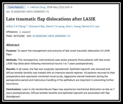 Late traumatic flap dislocations after LASIK
